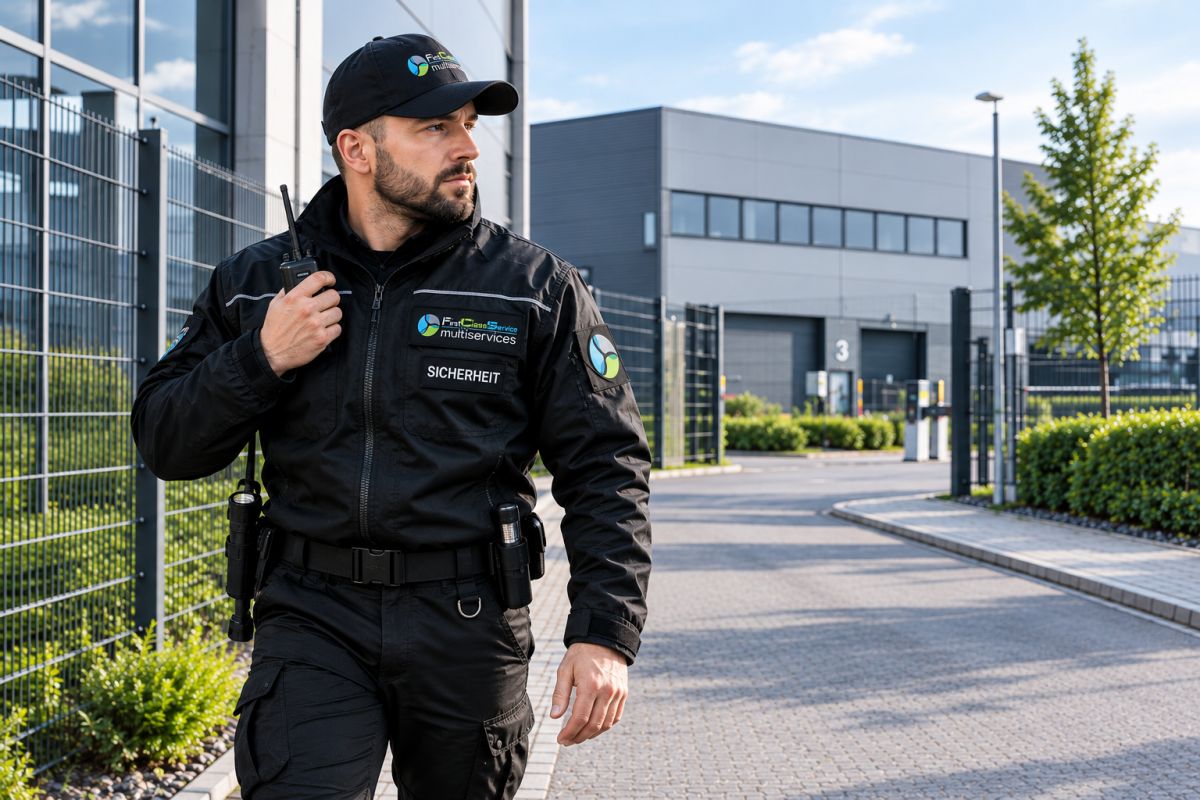 Sicherheitsmitarbeiter beim Streifengang in Köln